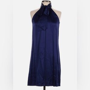 LOFT Deep Indigo Halter Satin Dress